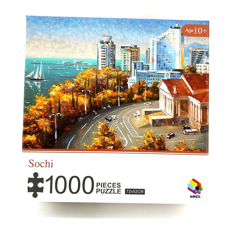 hNCL Sochi Russia Cityscape Jigsaw Puzzle 1000 Pieces Sailboat Autumn Leaves